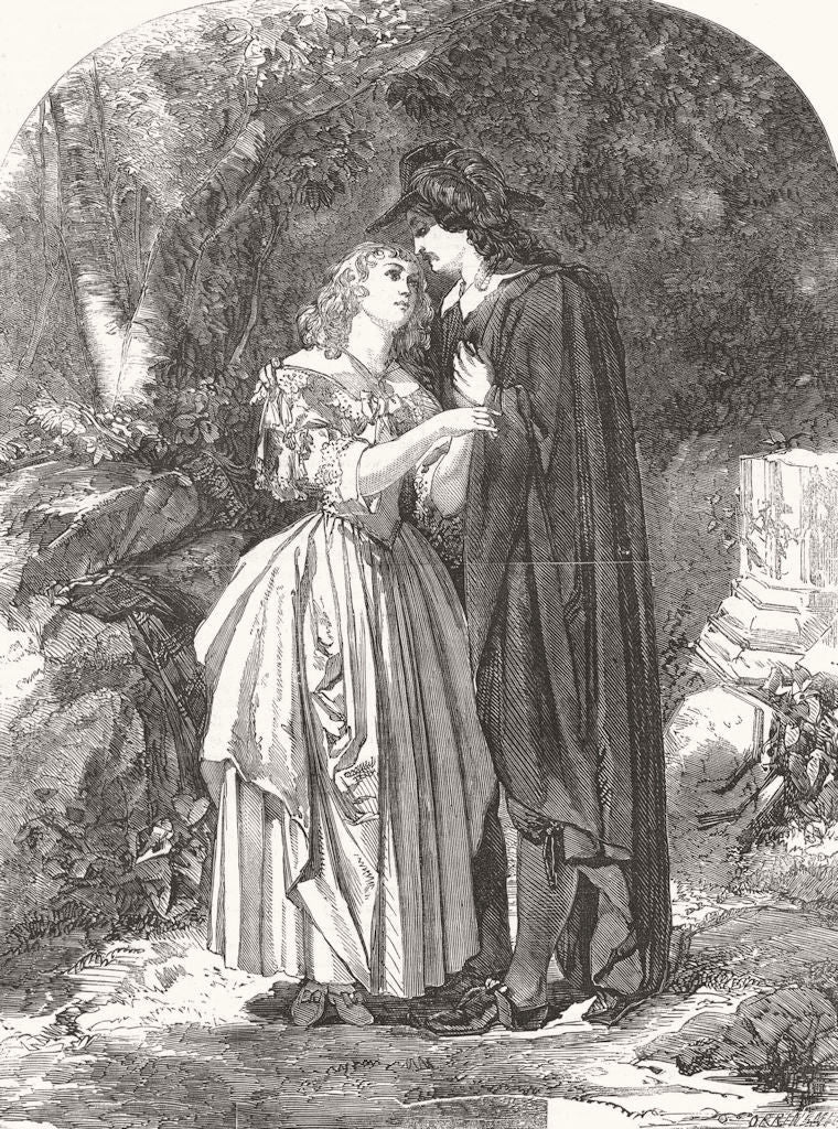 SCOTLAND. Mermaiden's well-vide Bride of Lammermoor 1857 old antique print
